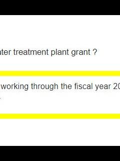 Water Treatment funding update